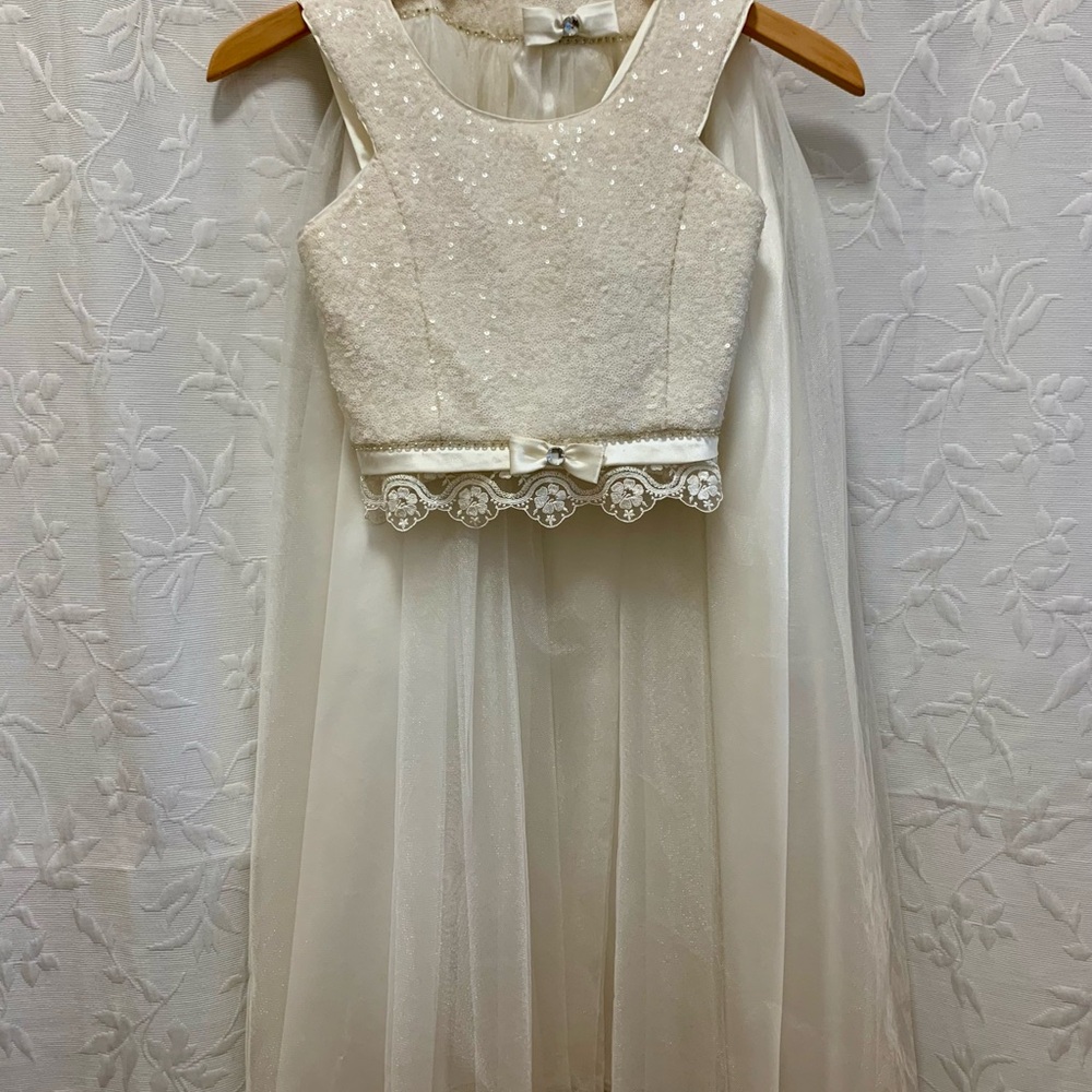 Kut from the Kloth Cream Sequin Kids Dress